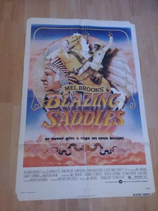 Blazing Saddles 1974 27 " X 41 " One - Sheet Movie Poster Mel Brooks 74/42