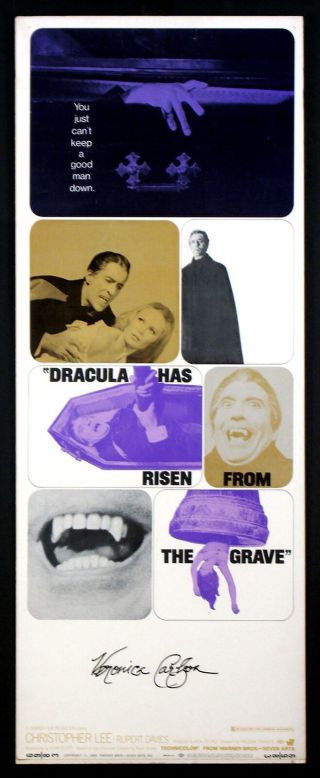 Dracula Has Risen From The Grave Christopher Lee Hammer Horror Signed Insert 