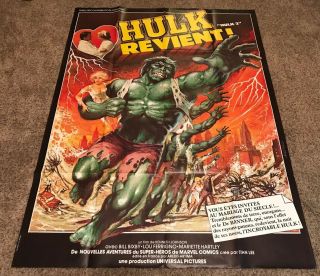1980 Bride Of The Incredible Hulk French Grande Movie Poster,  46x62