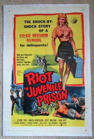 Riot In Juvenile Prison 1959 1sht Movie Poster Linen Vg