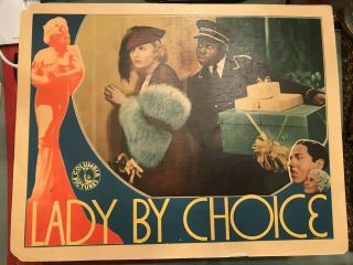 Lady By Choice 1934 Columbia 11x14 " Lobby Card Carole Lombard Roger Pryor