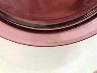 PYREX Visions Cranberry 4 Quart Ribbed Oval Casserole Roaster with Lid CORNING 2