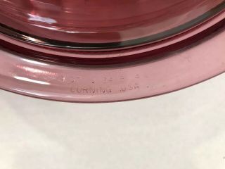 PYREX Visions Cranberry 4 Quart Ribbed Oval Casserole Roaster with Lid CORNING 3