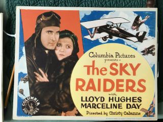 The Sky Raiders 1931 Columbia 11x14 " Title Lobby Card Lloyd Hughes Marceline Day