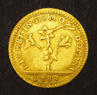 1787,  Vatican,  Pope Pius Vi.  Gold 15 Paoli (½ Doppia) Coin.  2.  63gm