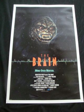 THE BRAIN movie poster DAVID GALE CYNDY PRESTON 1988 video promo 2