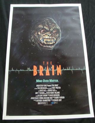 THE BRAIN movie poster DAVID GALE CYNDY PRESTON 1988 video promo 3