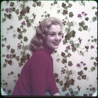 Glamorous Shirley Jones 1950s 120 Film Color Transparency Frank Worth