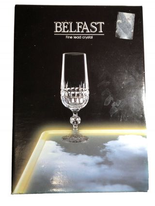 Bohemia Belfast Fine Lead Crystal Champagne Flutes - Set Of 6 - Czechoslovakia 180ml