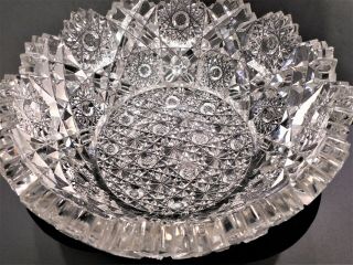 Fine Large Hunt Royal Pattern American Brilliant Cut Glass Bowl 9 