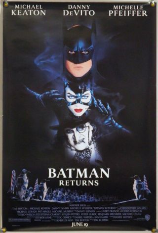 Batman Returns Ds Rolled Orig 1sh Movie Poster Tim Burton Michael Keaton (1992)