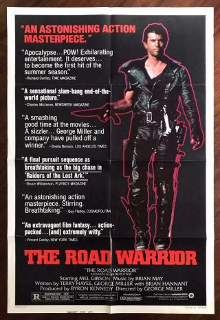 Road Warrior 1981 Mel Gibson Mad Max Post Apocalypse Movie Poster