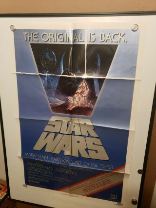 Star Wars 1982 Movie Poster 27x41 Revenge Of The Jedi Banner Folded