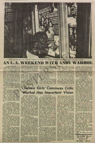 Andy Warhol Chelsea Girls Film Review 1967 Newspaper