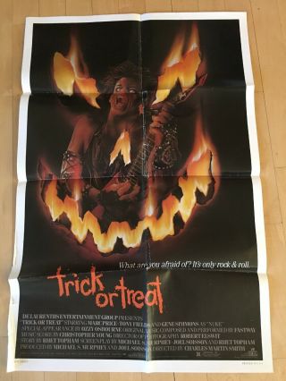 Trick Or Treat One Sheet Movie Poster 1986 Marc Price,  Gene Simmons