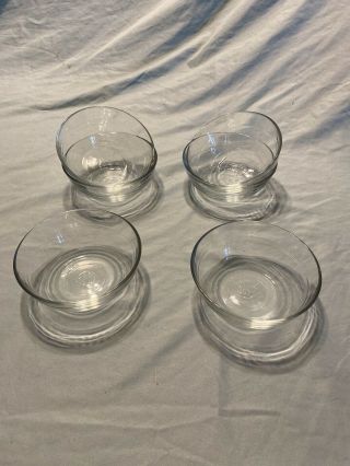 Set Of 6 Vintage Duralex Clear Glass Bowls 4 1/2” France