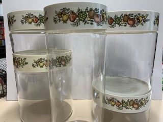 Vintage Pyrex Spice Of Life Storage Containers Set Of 5 With Lids