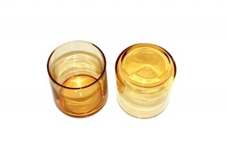 SET OF 4 VINTAGE LIBBEY MID CENTURY AMBER GOLD TUMBLER 8OZ DRINKING GLASSES 3