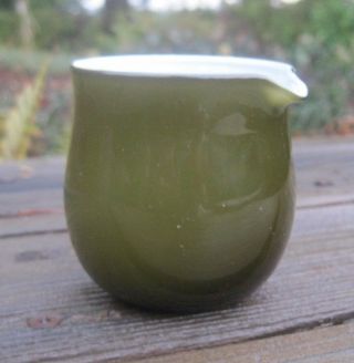 Vtg Holmegaard Denmark Cased Glass Creamer Michael Bang Palet Palette Green Htf