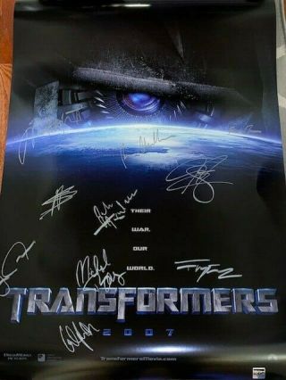Transformers Ds Movie Poster Cast Signed Premiere Shia Labeouf Megan Fox