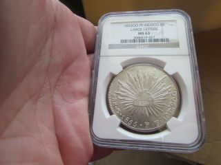1855 Go Pf Mexico 8 Reales - Ngc Ms63 Tied For Top Pop