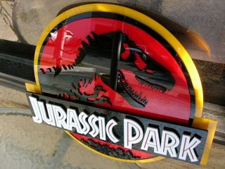 JURASSIC PARK 3D ART sign Fossil Dinosaur DISTRESSED version movie dvd Dino 3