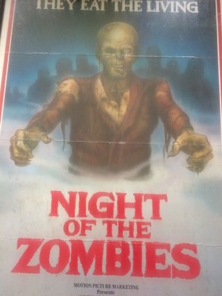 Night Of The Zombies U.  S.  1 Sheet Framed 3