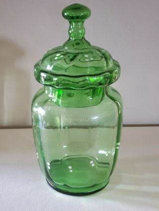 Vintage Large Depression Green Glass Jar
