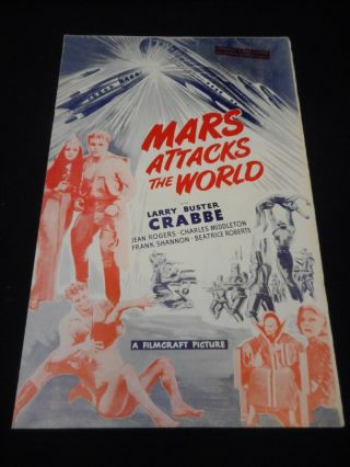 Flash Gordon Mars Attacks The World 1938 R50 Pressbook Buster Crabbe Trip To