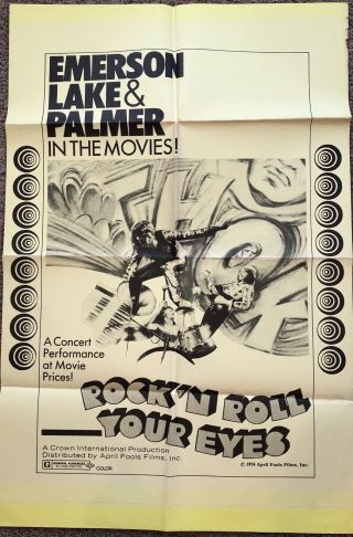 Emmerson Lake & Palmer In The Movies 1974 One Sheet Movie Poster
