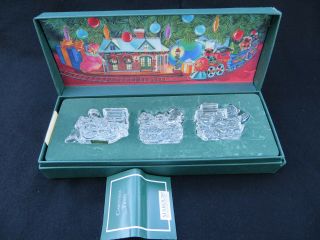 Marquis By Waterford Crystal The Christmas Train Miniature 3 Piece Set