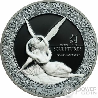 Cupid And Psyche Eternal Sculptures Canova 2 Oz Silver Coin 10$ Palau 2016