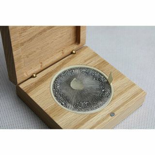 Libyan Desert Glass Meteorite Art 5 Oz Silver Coin Cfa Republic Of Chad 2017