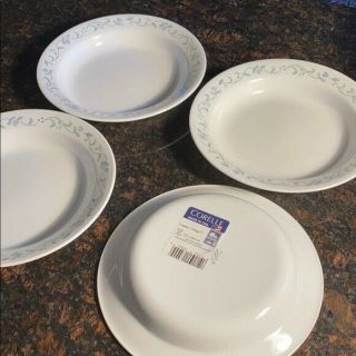 4 Corelle Country Cottage Flat Rimmed Soup 8 - 1/2 " Made In Usa