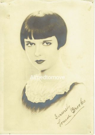 Vintage 1920’s Film Star Louise Brooks Publicity Photo Facsimile Autograph
