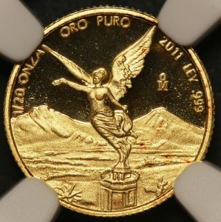 2011 - Mo Mexico Libertad Proof 1/20 Oz.  999 Gold Coin Onza - Ngc Pf 68 Ucam