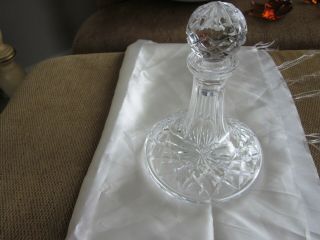Vintage Crystal Ships Decanter With Stopper 8.  25 "