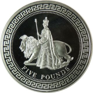 2012 £5 Pounds Una And The Lion Silver Proof Tristan Da Cunha Rare Low Mintage