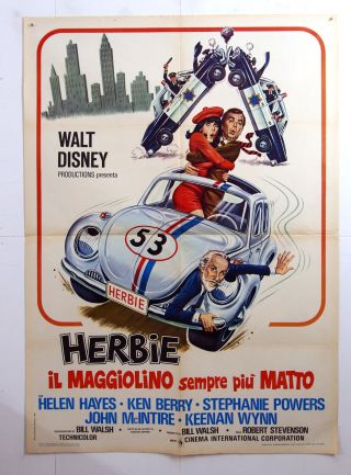 Italian 2sh Poster - Herbie Rides Again - Walt Disney - Ragazzi Auto - D51 - 10
