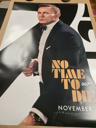 No Time To Die 007 Rare 2 Sided 27x40 James Bond Poster Print
