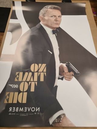 NO TIME TO DIE 007 RARE 2 SIDED 27X40 JAMES BOND POSTER PRINT 2