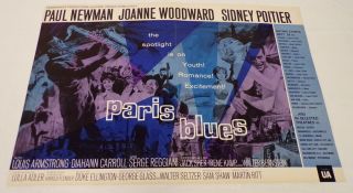 1961 Paris Blues 12x18 Industry Ad Poster Paul Newman Louis Armstrong