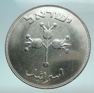 1949 Israel Pomegranates Antique Silver Israeli 500 Pruta Coin I79746
