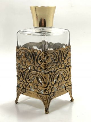 Art Deco 1930s Bohemian Perfume/ Tincture Bottle Czechoslovakia Footed
