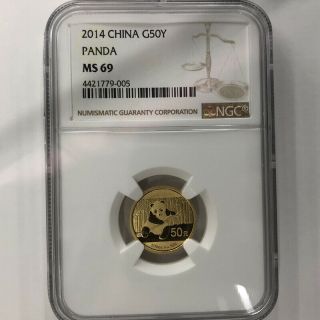 2014 China Panda 1/10oz Gold Coin G50y Ngc Ms69