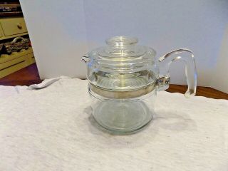 Vintage Pyrex Flameware Clear Glass 4 Cup Percolator Coffee Pot