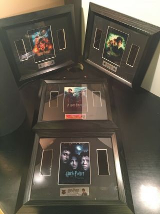 4 Framed Harry Potter Movie Film Cells With