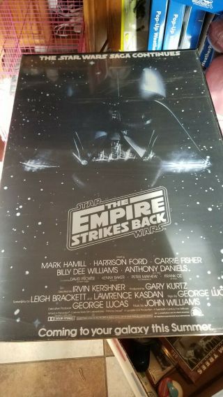 The Empire Strikes Back Advance One Sheet Poster 1979 - 27 " X 41 " Vg