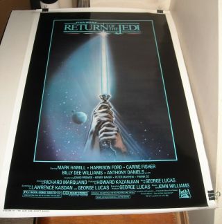 Rolled 1983 Star Wars Return Of The Jedi 1 Sheet Movie Poster Harrison Ford