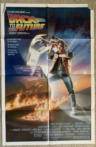 Back To The Future U.  S 1 Sheet Movie Poster Fox Lloyd Spielberg